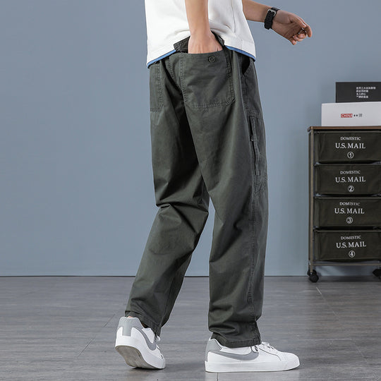Herren Weite Utility-Cargohose mit geradem Bein, Mehrfachtaschen & lockerer Passform Shop Nory