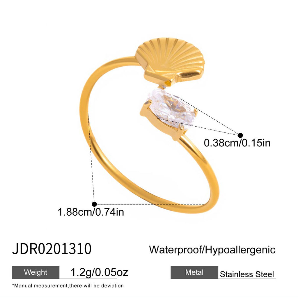 Damen Offener Ring mit spiralförmigem Design und strahlendem Zirkonia Shop Nory