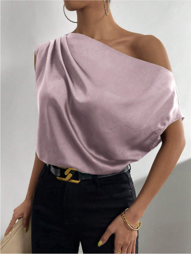 Damen Elegantes, schulterfreies Satinoberteil