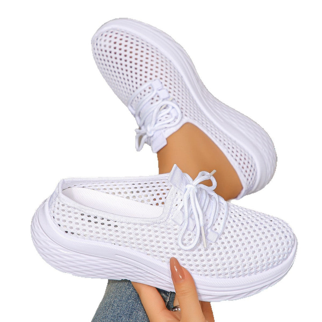 Damen Atmungsaktive Mesh-Sneaker mit elastischem Schnürsystem und rutschfester Sohle