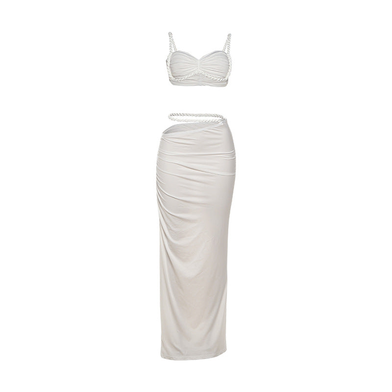 Damen Oberteil und Maxi Rock Set