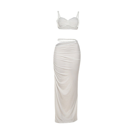 Damen Oberteil und Maxi Rock Set