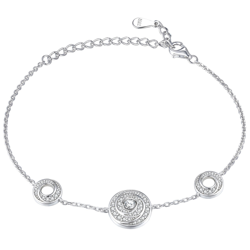 Damenarmband mit spiralförmigen Anhängern und funkelndem Zirkonia-Besatz Shop Nory