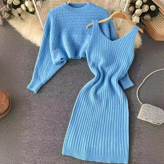 Damen Strickkleid- und Pullover-Set Shop Nory