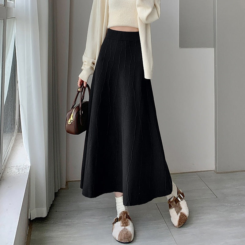 Damen Eleganter Fließender Midirock mit Falten Shop Nory
