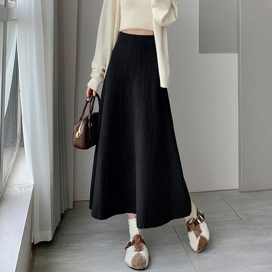 Damen Eleganter Fließender Midirock mit Falten Shop Nory