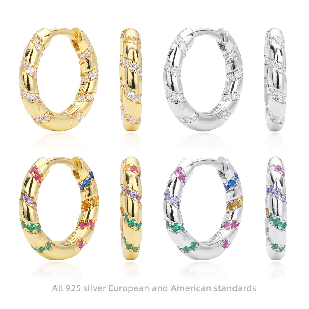 Damen Creolen mit bunten Zirkon-Akzenten und elegantem Design Shop Nory