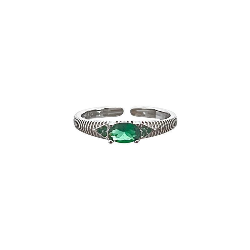 Damen Offener Ring mit elegantem Smaragd und filigranem Design Shop Nory