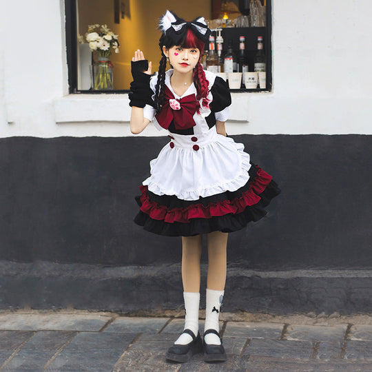 Mädchen Catgirl Kostüm mit Rüschen und Katzenohren Shop Nory