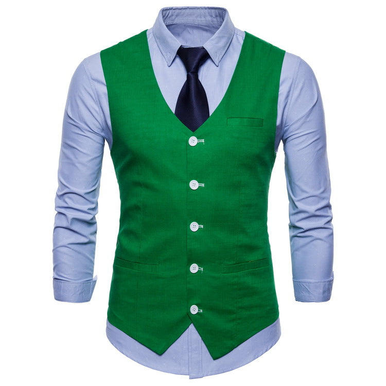 Herren elegante Anzugweste mit praktischen Taschen und detailliertem Design