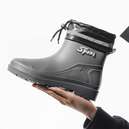 Herren Kurze wasserdichte Regenstiefelette mit Kordelverschluss und profiliertem Outdoor-Sohlendesign Shop Nory