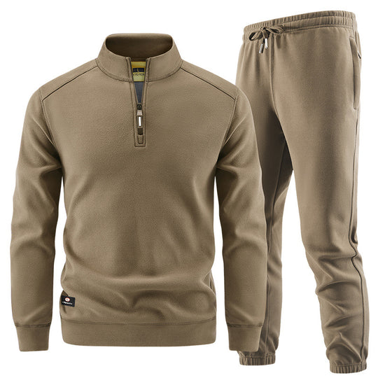 Herren Fleece-Trainingsset mit Stehkragen und Elastikbund Shop Nory