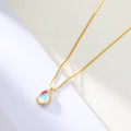 Damen Tropfen Pendant Halskette mit vergoldeter Kette Shop Nory