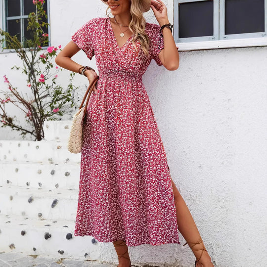 Damen Maxi-Kleid mit floralen Mustern
