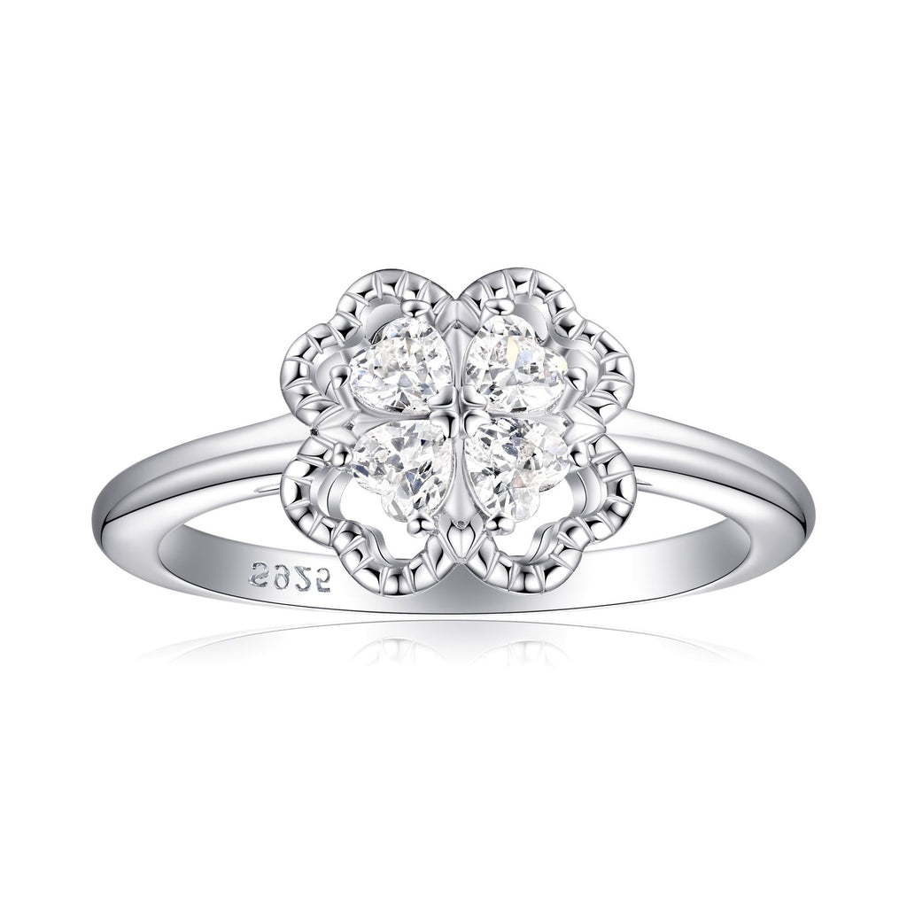 Damen Ring mit filigranem Blumenmotiv und strahlendem Zirkon Shop Nory