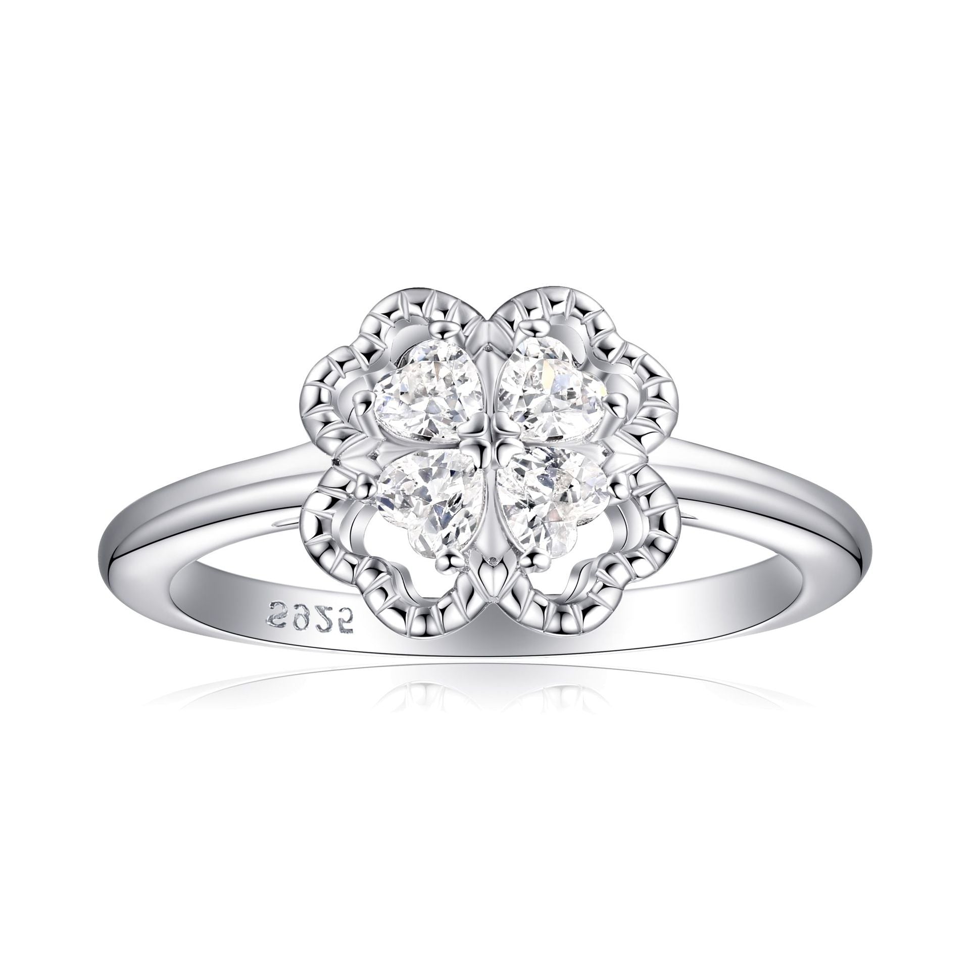 Damen Ring mit filigranem Blumenmotiv und strahlendem Zirkon Shop Nory