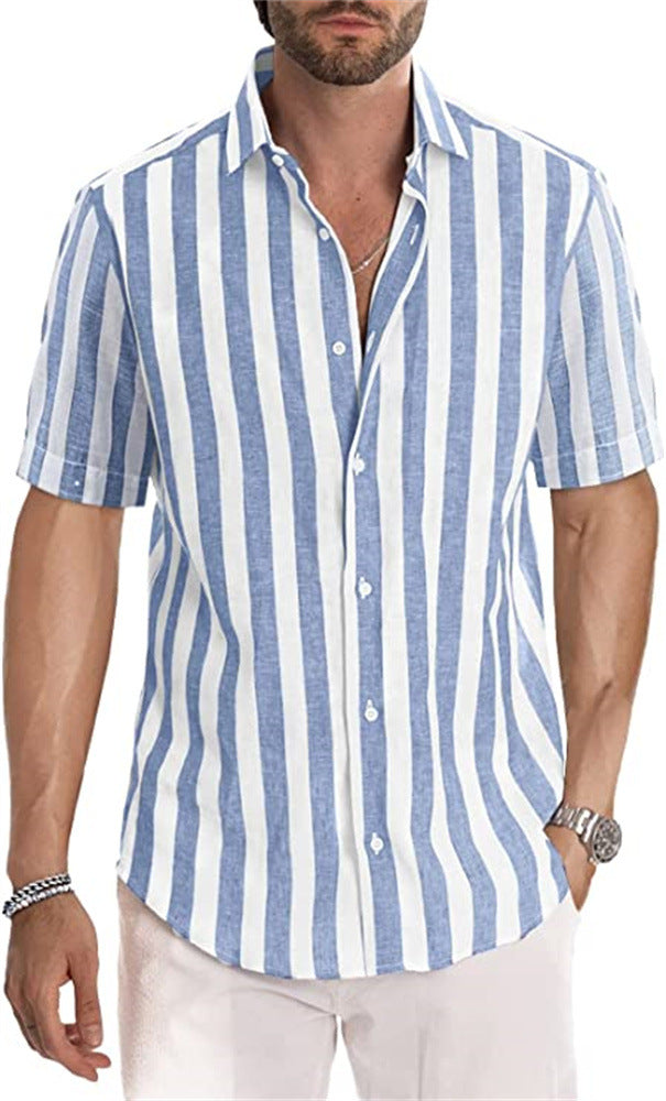 Herren Hemd mit gestreiftem Revers
