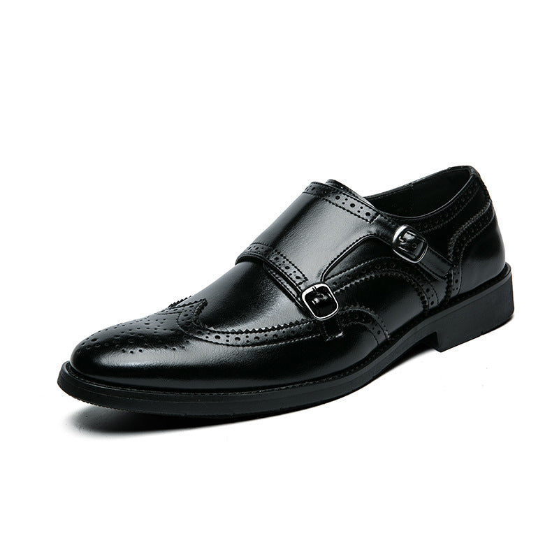 Damen elegante Doppel-Monk-Schuhe aus hochwertigem Leder