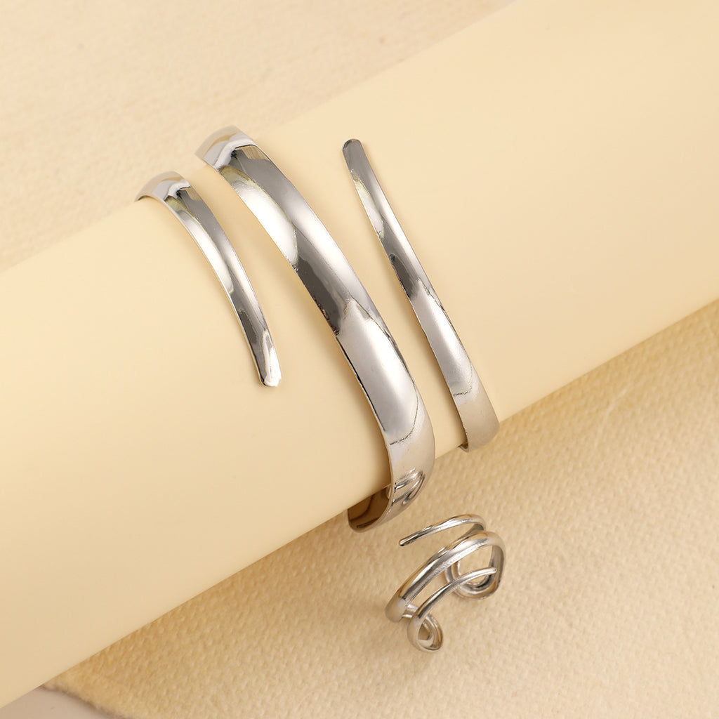 Damen modernes Armreifen-Set aus hochwertigem Metall Shop Nory