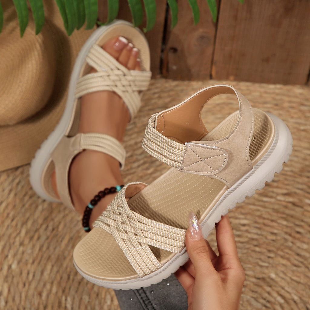 Damen Bequeme und stilvolle Riemensandalen mit elastischen Details