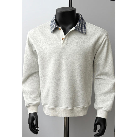 Herren Sportlicher Sweatshirt mit Kragen und Schultergurt Shop Nory