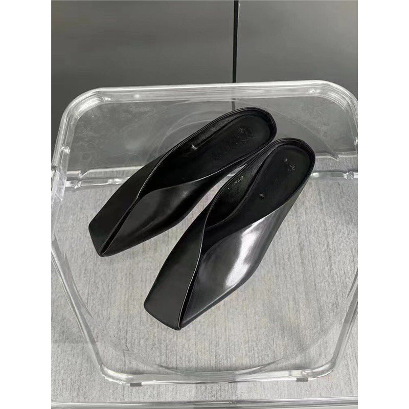 Damen fersenfreie spitz zulaufende Jacquard-Mules mit floralem Metallic‑Muster und flachem Absatz Shop Nory