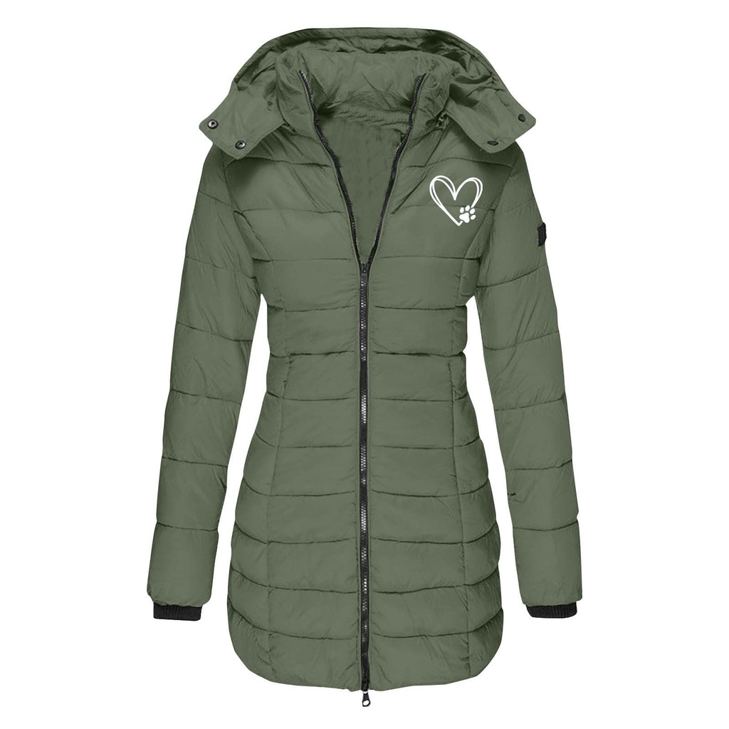 Damen gesteppte Winterjacke mit abnehmbarer Kapuze ShopNory