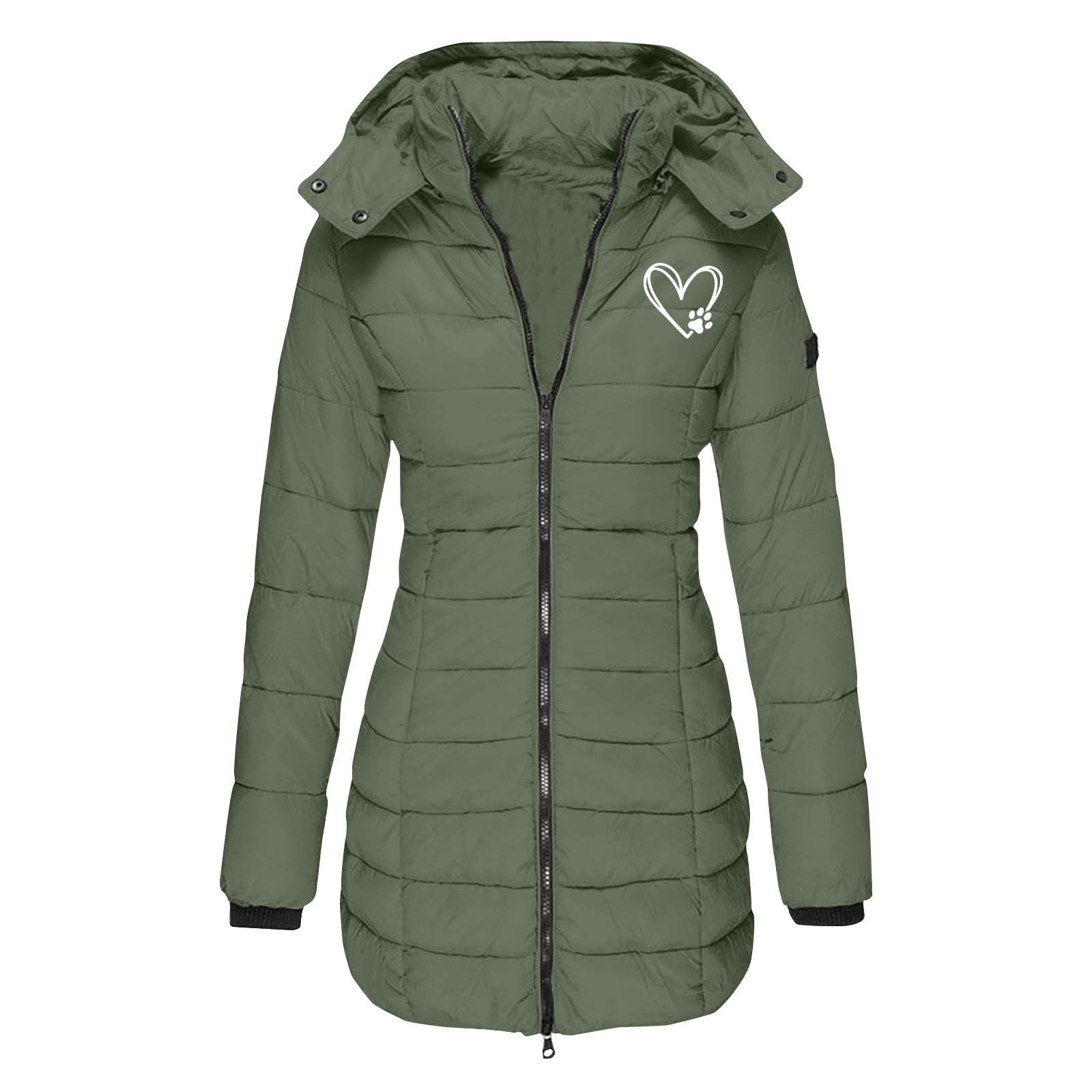 Damen gesteppte Winterjacke mit abnehmbarer Kapuze ShopNory