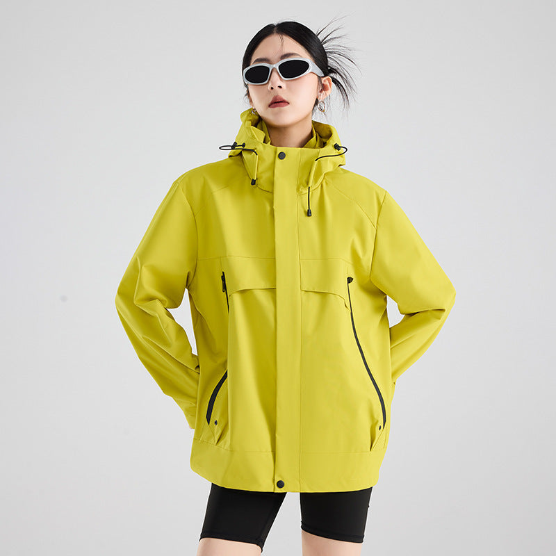 Damen technische wasserdichte Oversize-Parka mit Kapuze und verdeckten Reißverschlusstaschen Shop Nory