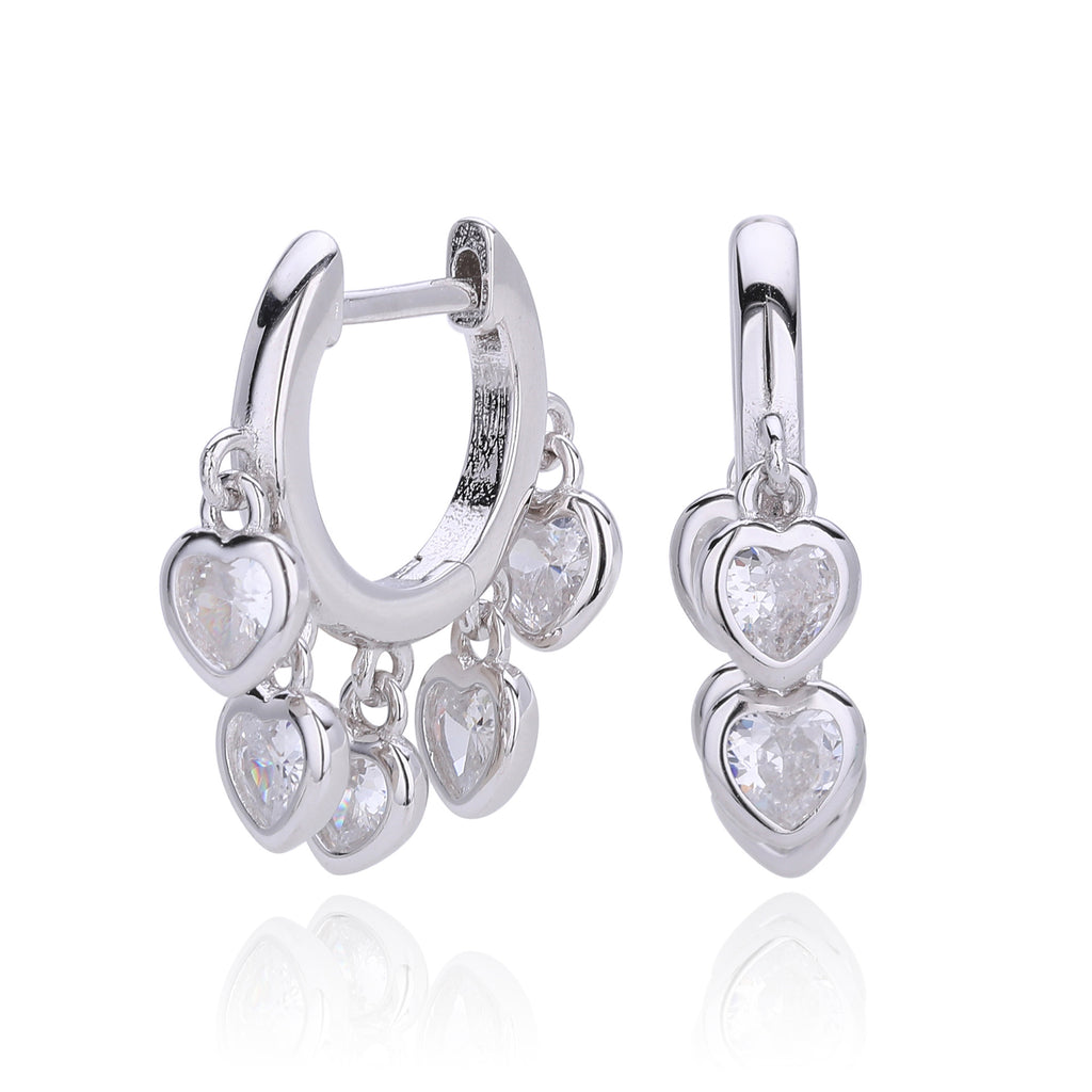 Damen Ohrhänger im verspielten Herzdesign aus 925 Sterling Silber Shop Nory