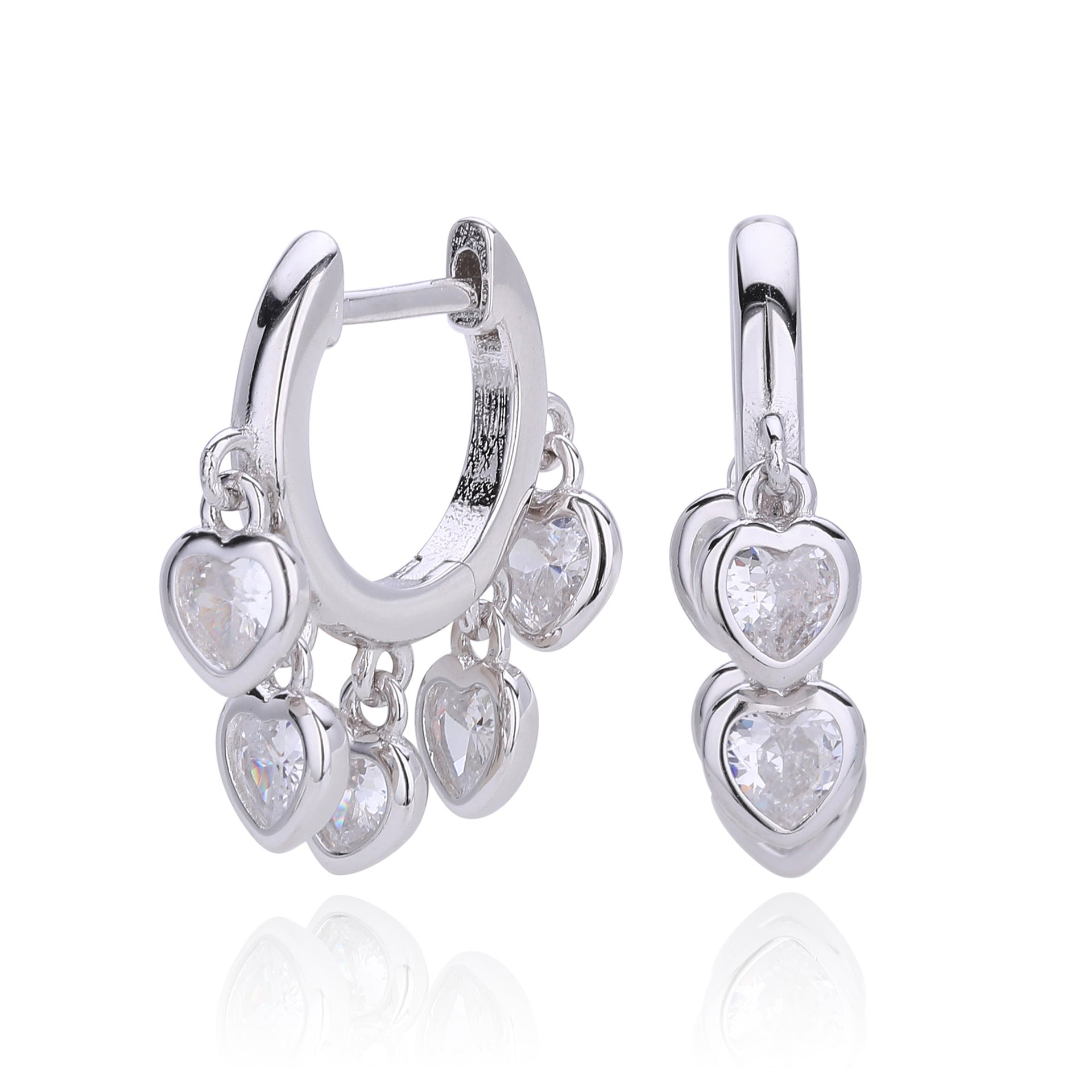 Damen Ohrhänger im verspielten Herzdesign aus 925 Sterling Silber Shop Nory