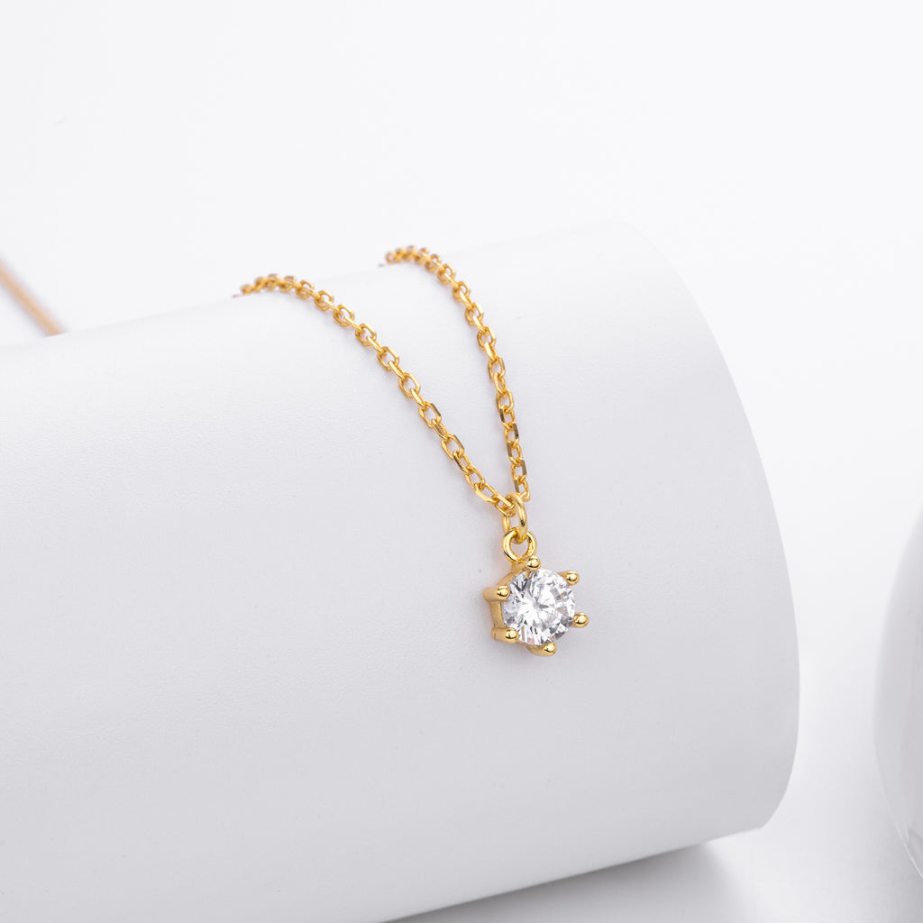 Damen Halskette mit geschmiedetem Zirkon-Anhänger und hochwertigen 925 Sterling Silber Shop Nory