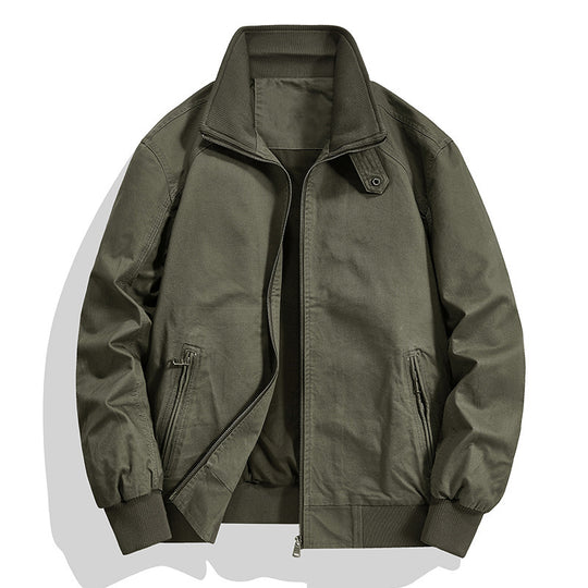 Herren Baumwoll-Canvas-Blouson mit Rippbündchen und Stehkragen Shop Nory