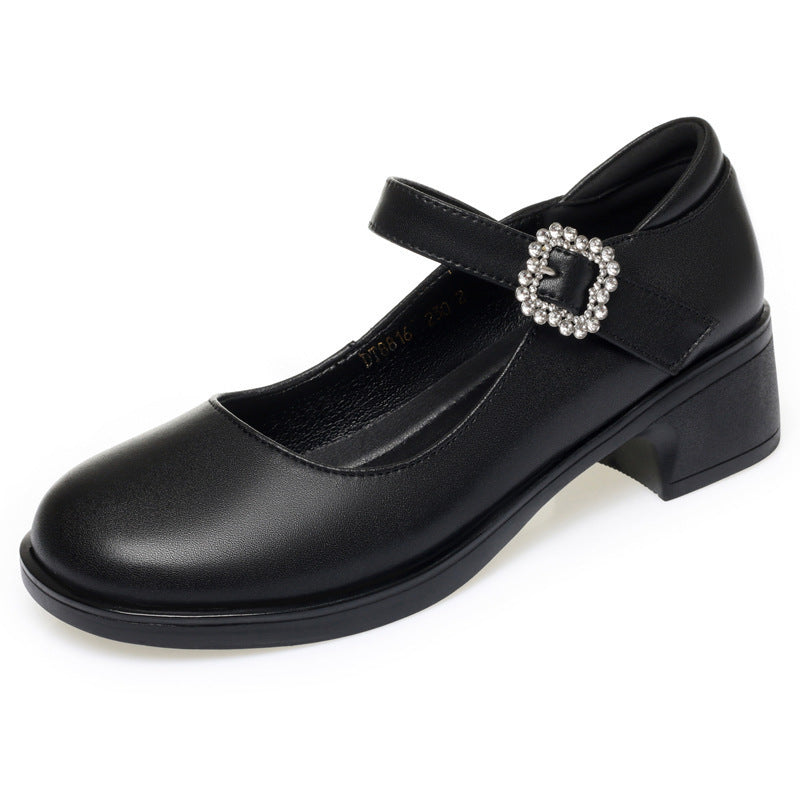 Damen Mary Jane Pumps mit dekorativem Riemchen und komfortablem Blockabsatz