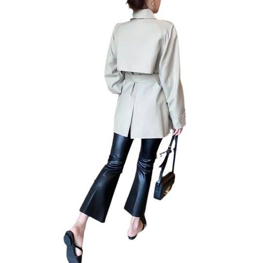 Damen Modernes Trenchcoat mit Taillengürtel Shop Nory