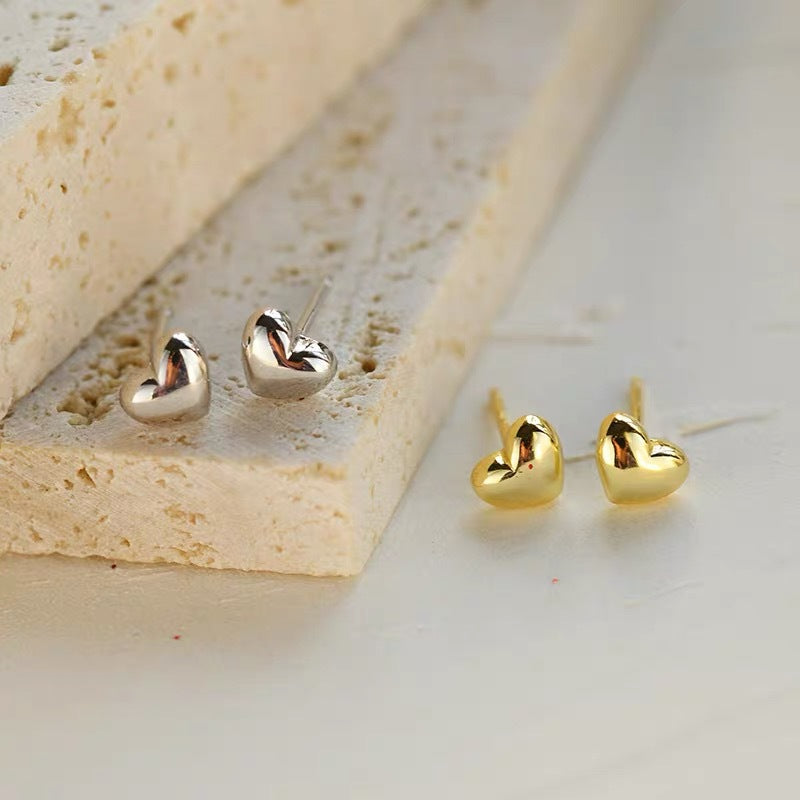 Damen Herzförmige Gold Stecker Ohrringe Shop Nory