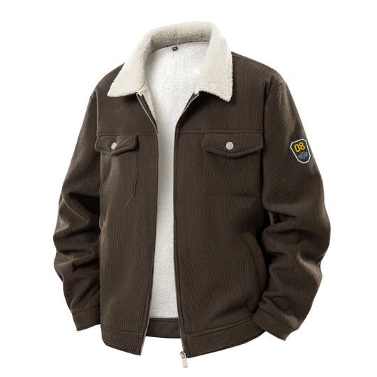 Herren Gemütliche Cordjacke mit Teddyfutter Shop Nory