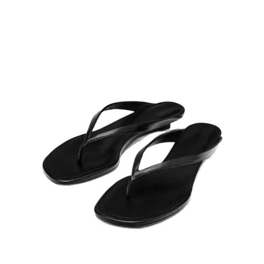 Damen elegante Zehentrenner-Sandalen mit minimalistischem Riemendesign