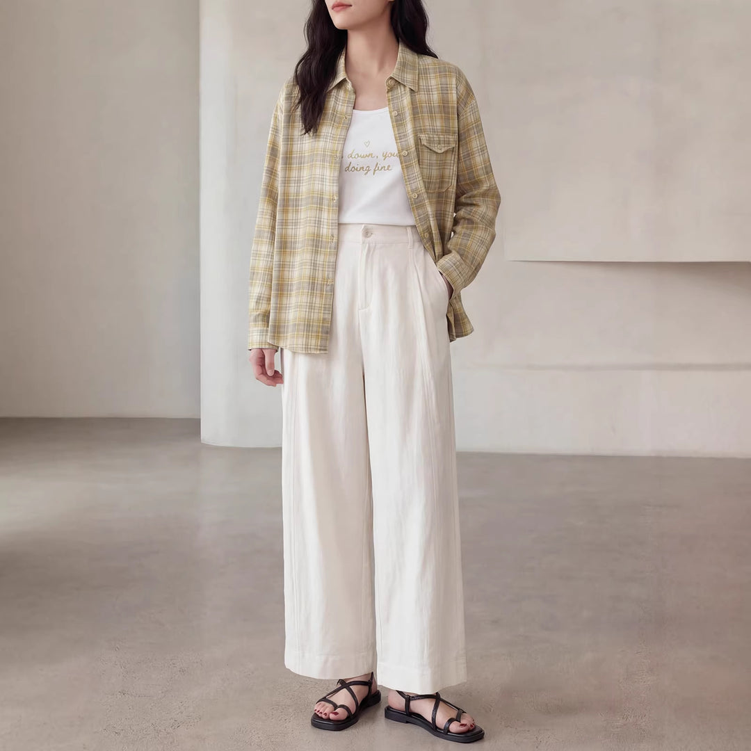 Damen Karierte Bluse mit Langärmeliger Jacke Shop Nory