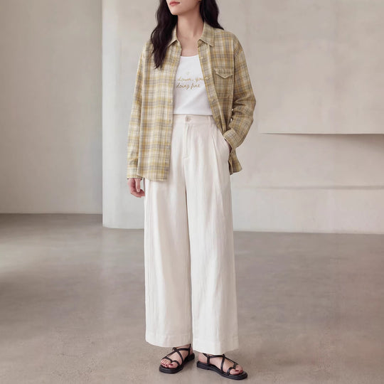 Damen Karierte Bluse mit Langärmeliger Jacke Shop Nory