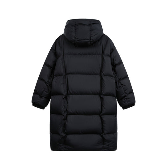 Damen Langer Steppmantel mit Kapuze, Oversize Thermoisolierung Shop Nory