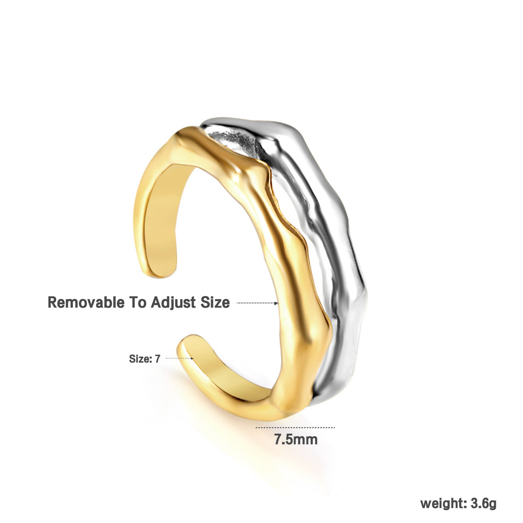 Damen verstellbarer Ring mit elegantem geschwungenem Design Shop Nory