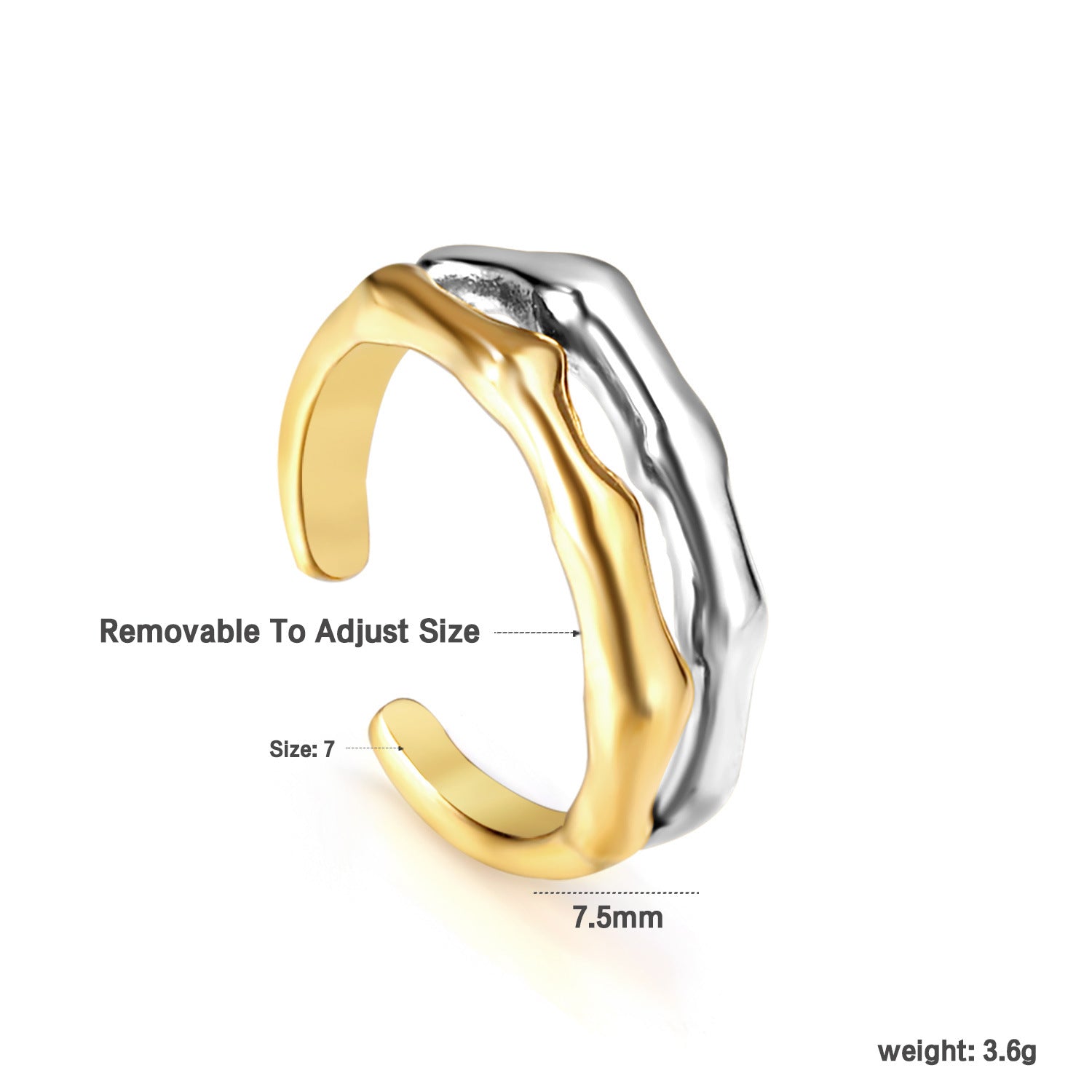 Damen Ring mit doppeltem Knoten-Design und elegantem Goldakzent Shop Nory