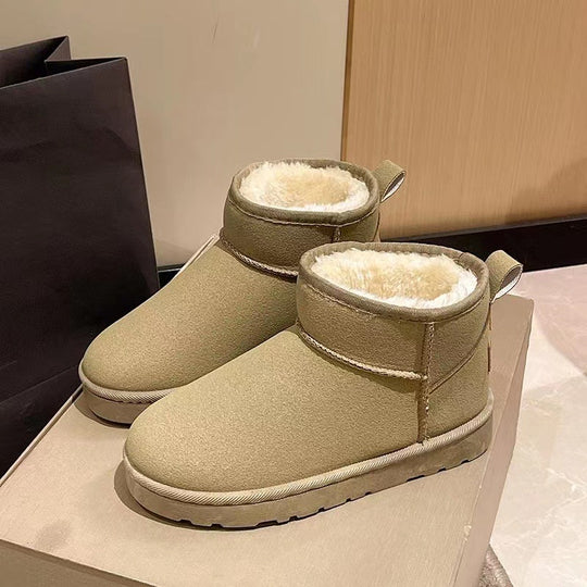 Damen Gefütterte Kurz-AnklShop Noryoots aus Veloursimitat mit Teddyfutter und dämpfender Plateau-Sohle Shop Nory