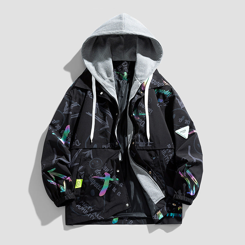 Damen Modische Kapuzenjacke mit grafischem Design Shop Nory