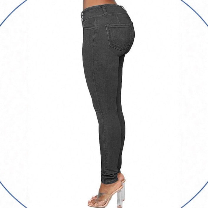 Damen Taillenbetonte High‑Waist Sculpting‑Skinny‑Jeans mit Doppelknopfbund Shop Nory