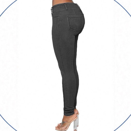 Damen Taillenbetonte High‑Waist Sculpting‑Skinny‑Jeans mit Doppelknopfbund Shop Nory