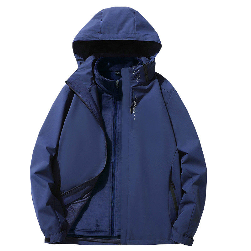 Herren Dreilagige wasserdichte Outdoor-Softshelljacke mit abnehmbarer Fleece-Innenjacke Shop Nory