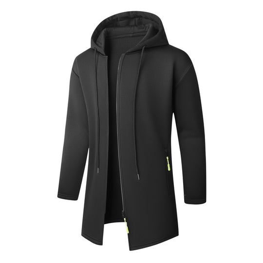 Herren Langer Strickmantel mit Kapuze, durchgehendem Reißverschluss & weichem Fleecefutter Shop Nory