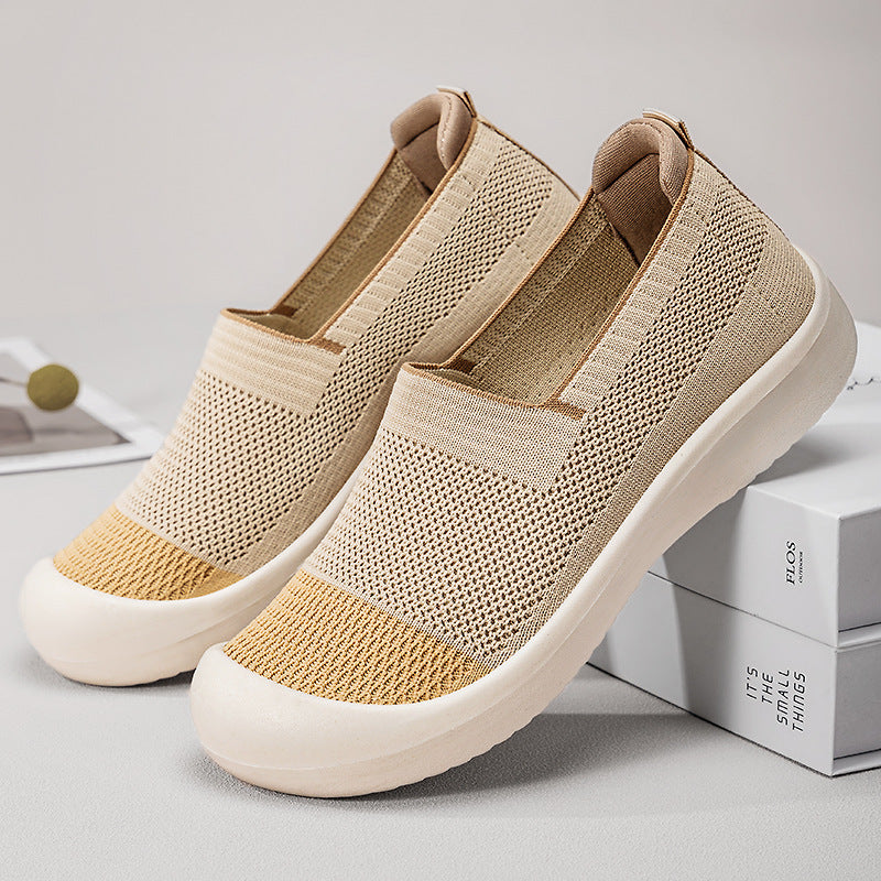 Damen nan leichter gestrickter Slip-On Sneaker mit verstärkter Zehenkappe und stoßdämpfender EVA-Plateausohle Shop Nory